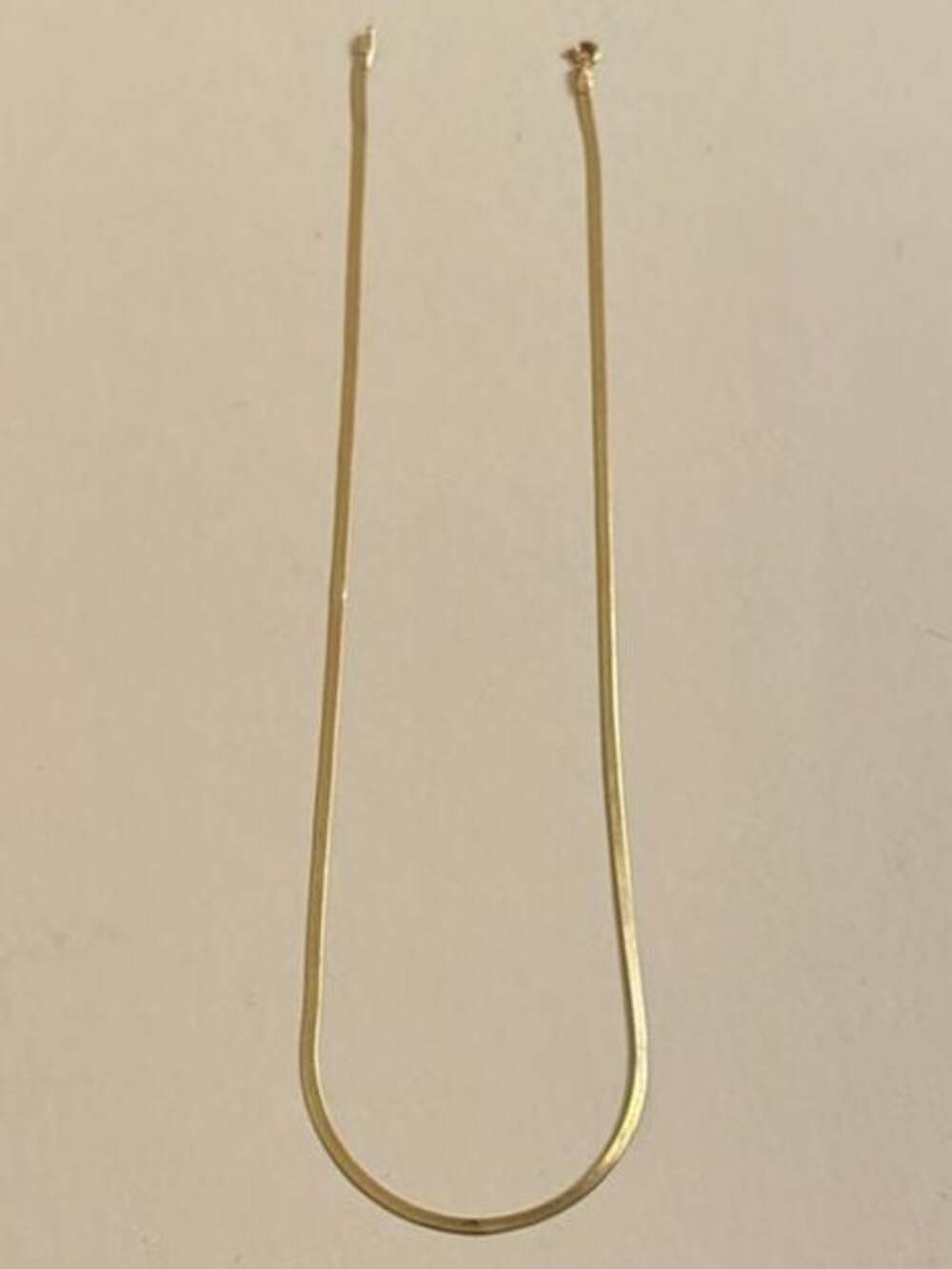 Vintage 14K Solid Gold Italian Herringbone Chain Necklace (18") - Aurafin